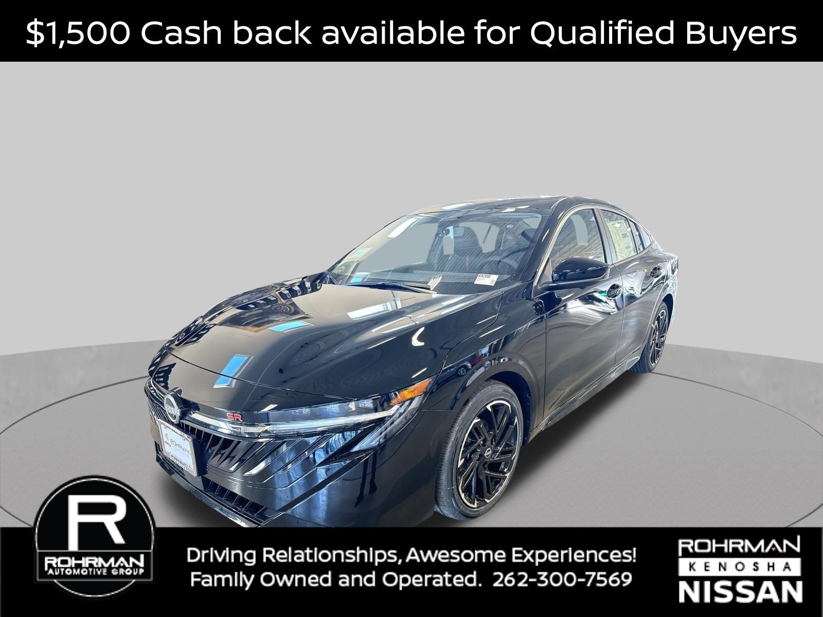 2026 Nissan Sentra SR Premium Package in Super Black — front three-quarter view