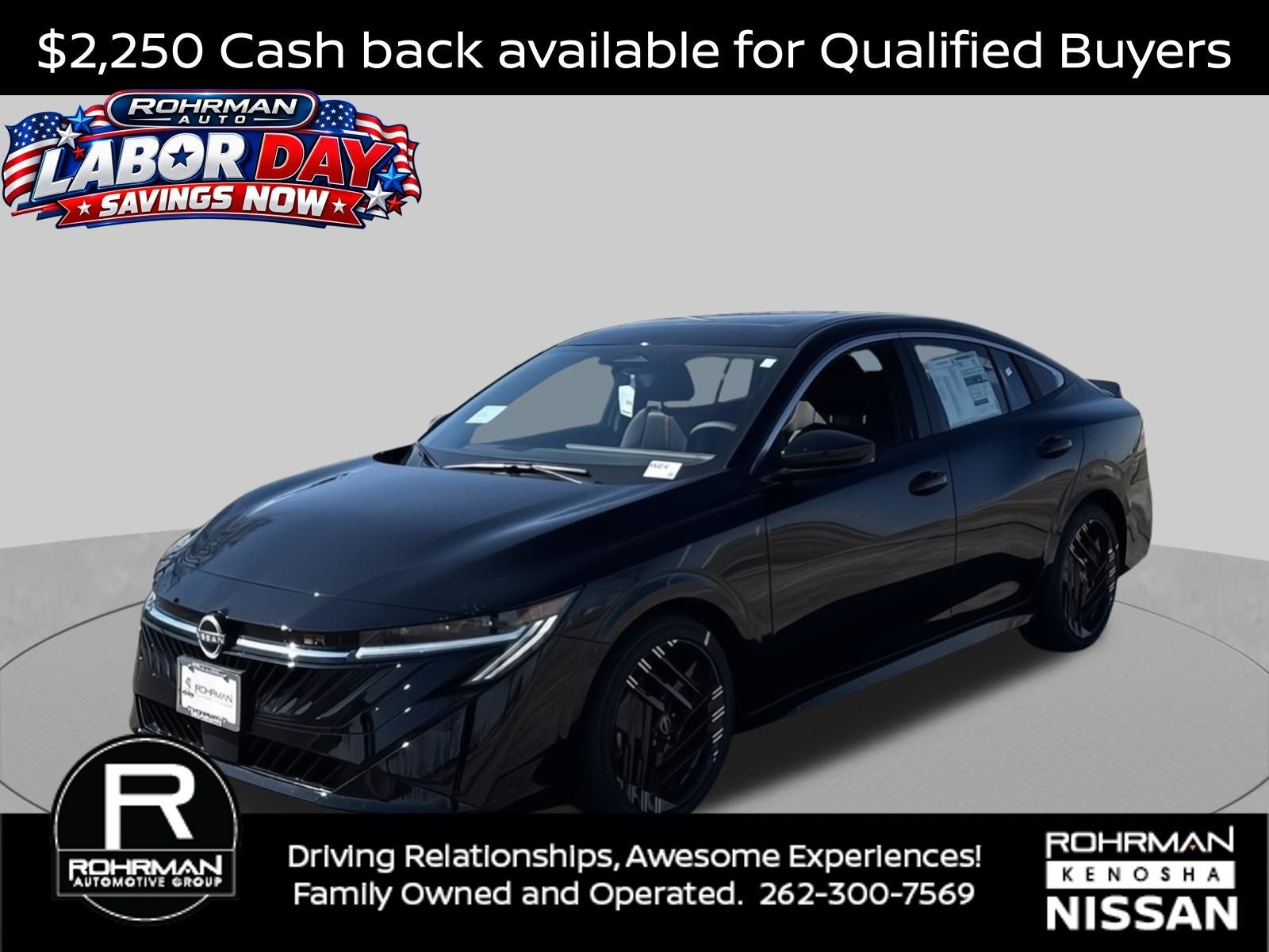 2026 Nissan Sentra SR Premium Package in Super Black — front three-quarter view