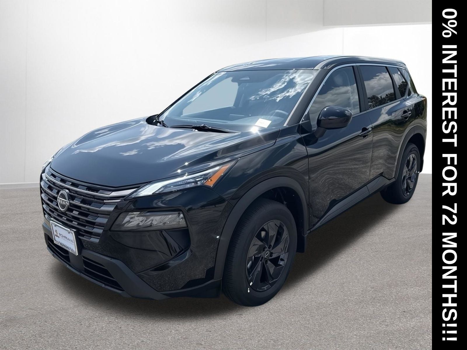 2026 Nissan Rogue SV in Super Black — front three-quarter view