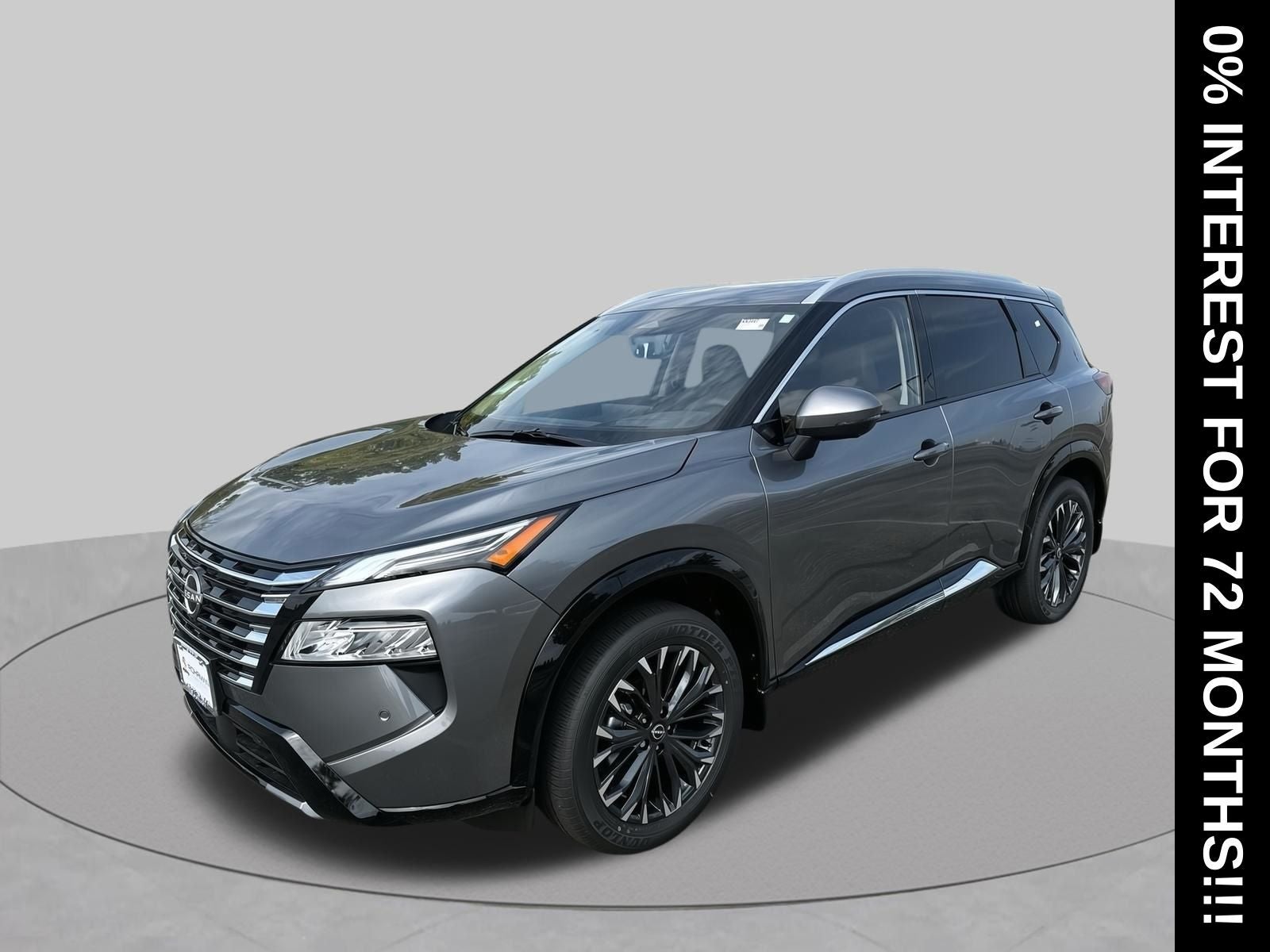2026 Nissan Rogue Platinum Premium Package in Gun Metallic — front three-quarter view